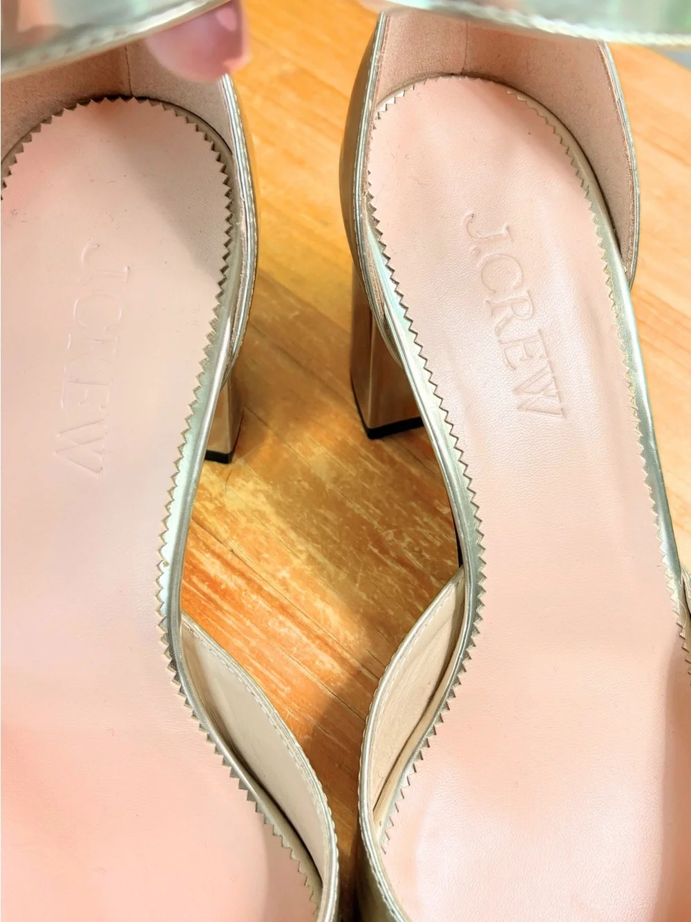 NWOB J. Crew Maisie Ankle Strap Metallic Heels